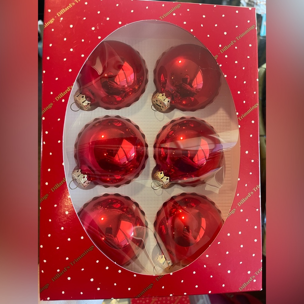 Red Holiday Ornament Set